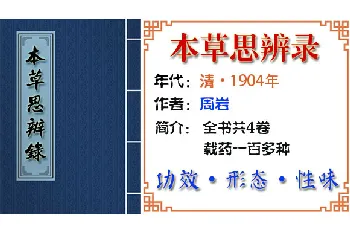 中药材【姜黄、郁金】功效与作用_本草思辨录卷二_本草思辨录中草药大全